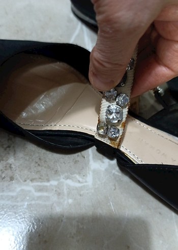 Siyah Parlak Yılan Desenli Tokalı Stiletto Kadın Ayakkabı38 no - Görsel 8