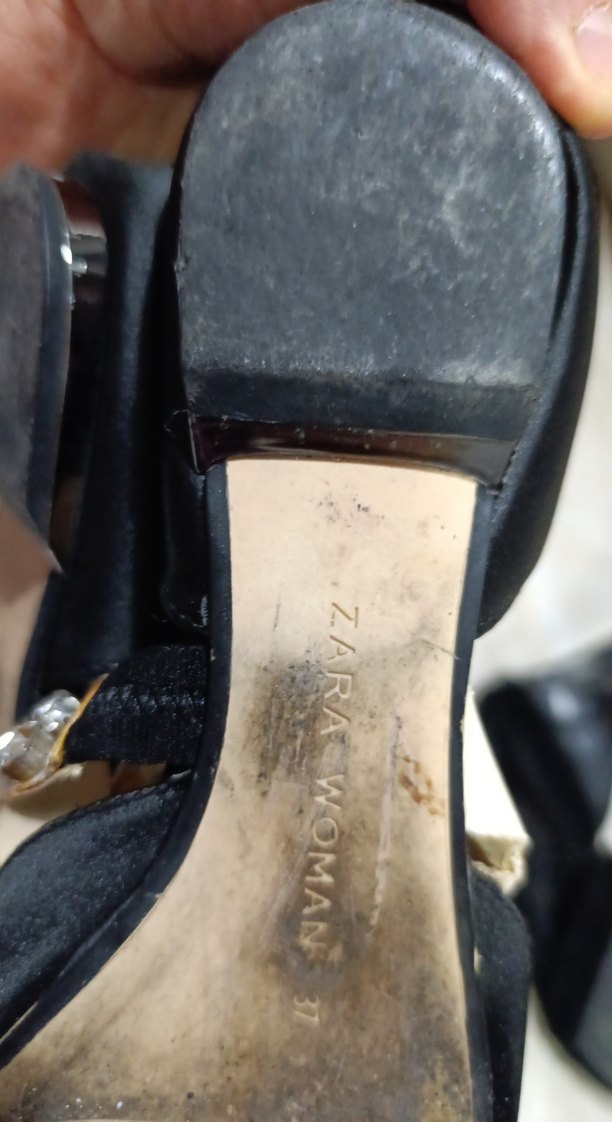 Siyah Parlak Yılan Desenli Tokalı Stiletto Kadın Ayakkabı38 no - Görsel 5