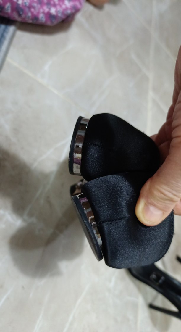 Siyah Parlak Yılan Desenli Tokalı Stiletto Kadın Ayakkabı38 no - Görsel 4