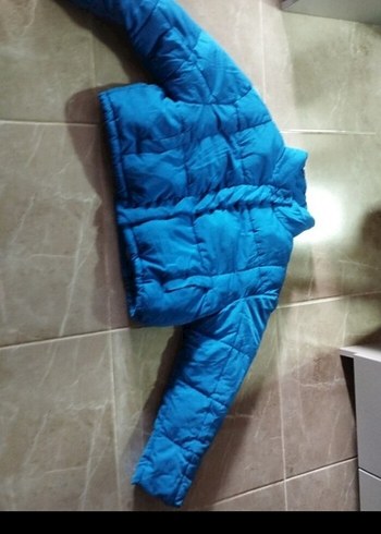 Bershka Kadın Mavi Fermuarlı Kış Montu