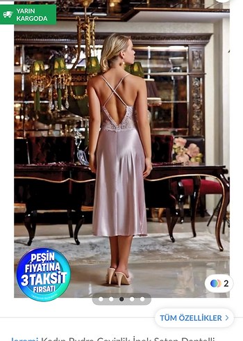 Jeremi Pembe İşlemeli Uzun Kollu Bohem Kadın Gecelik seti - Görsel 4