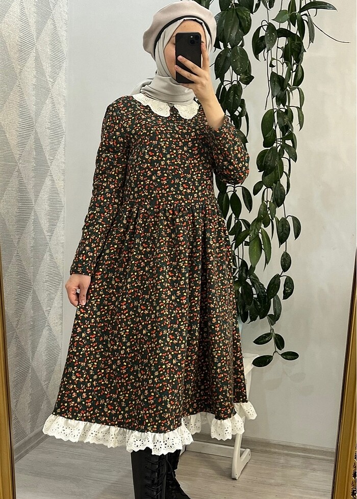 Vintage pazen elbise - Görsel 3