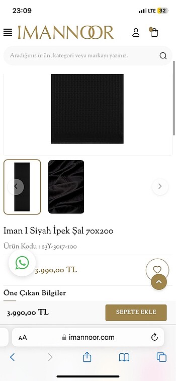  Beden imannoor iman 1 siyah ipek şal