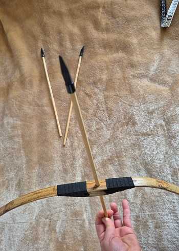 ahşap bambu ok ve yay - Görsel 7