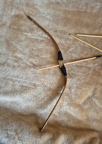 ahşap bambu ok ve yay - Görsel 6