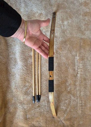 ahşap bambu ok ve yay - Görsel 5