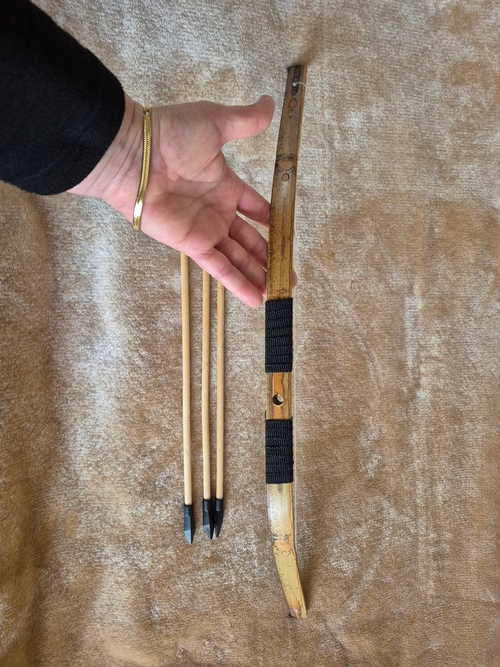 ahşap bambu ok ve yay - Görsel 5