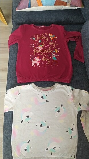 Kız çocuk bisiklet yaka sweatshirt