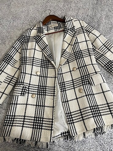 Diğer Ekoseli Blazer Tüvit Ceket