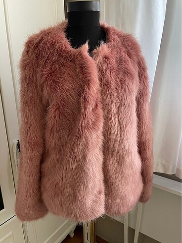 m Beden pembe Renk Bershka Pembe Kürk Ceket