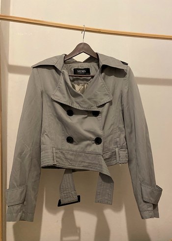 Vintage Love Düğmeli Gri Midi Trençkot
