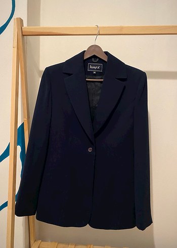 Vintage Love Lacivert Düğmeli Kadın Blazer Ceket