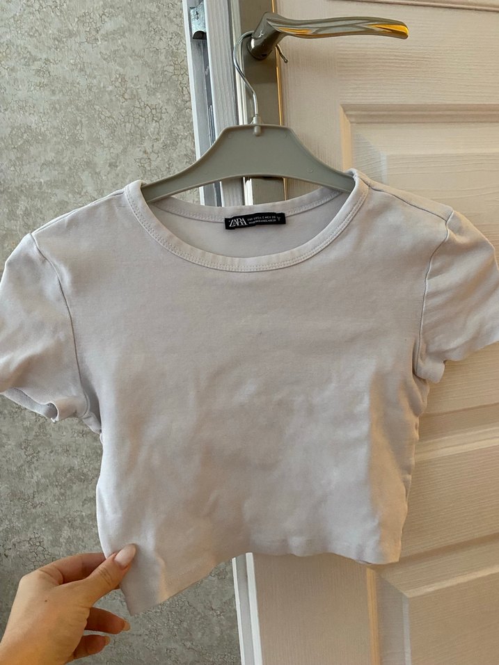 Beyaz Kız Çocuk Kısa Kollu Basic Tişört - Görsel 2