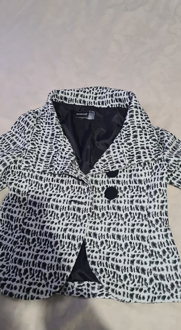 Gri Yılan Desenli Ceket - Görsel 4