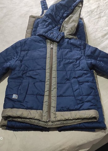 Koyu Mavi Fermuarlı Bebek Erkek Kayak Tulumu - Görsel 2