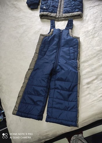 Koyu Mavi Fermuarlı Bebek Erkek Kayak Tulumu - Görsel 7