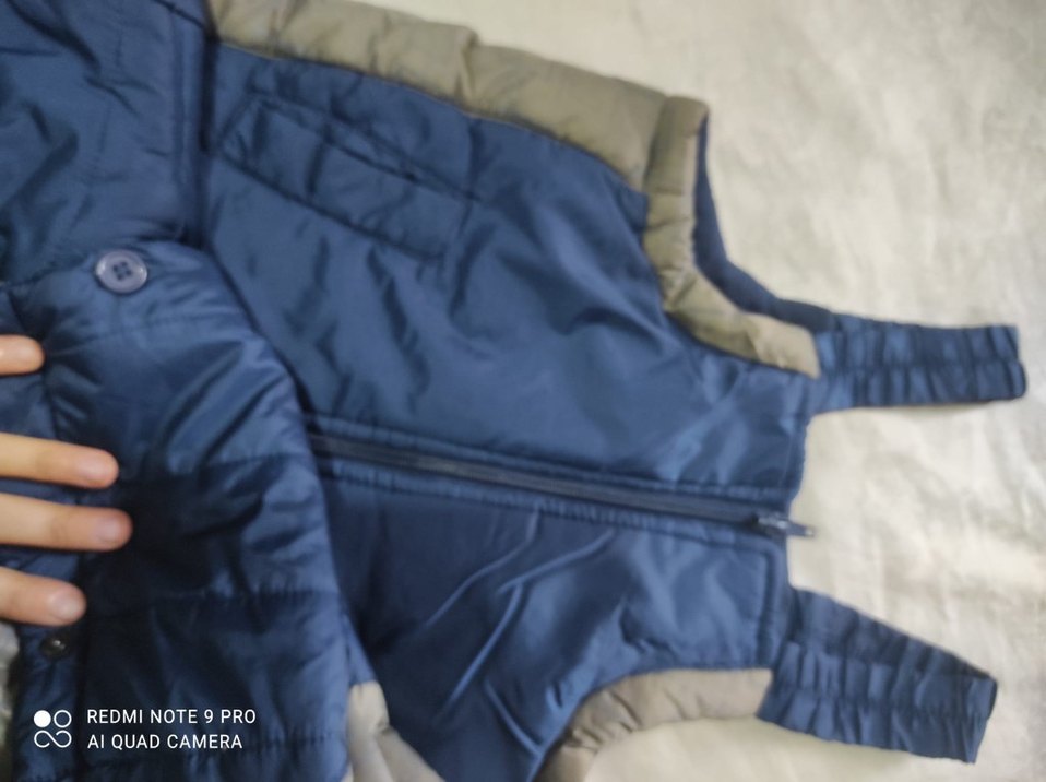 Koyu Mavi Fermuarlı Bebek Erkek Kayak Tulumu - Görsel 3