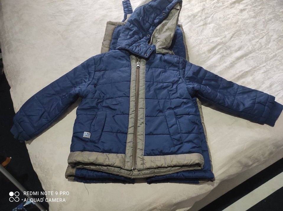 Koyu Mavi Fermuarlı Bebek Erkek Kayak Tulumu - Görsel 2