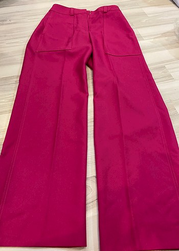 Pembe Kadın Uzun Parlak Kumaş Pantolon