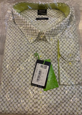 Hugo Boss Yeşil Desenli uzun Kollu Gömlek