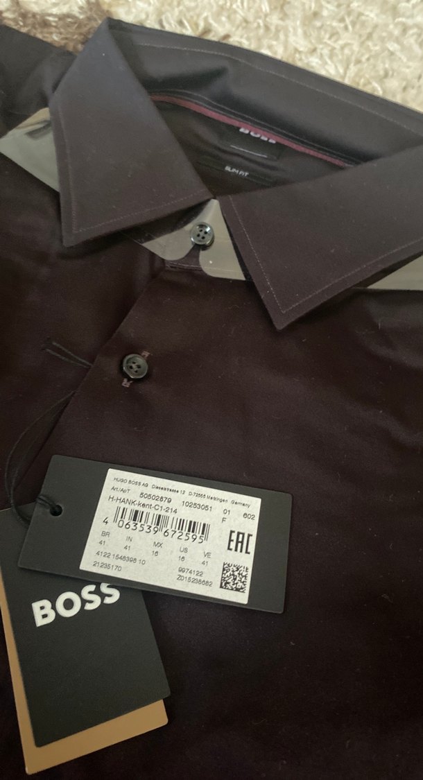 Bordo Düğmeli Erkek Gömlek - Görsel 2