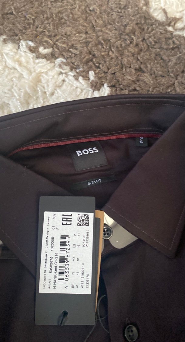 Bordo Düğmeli Erkek Gömlek - Görsel 5