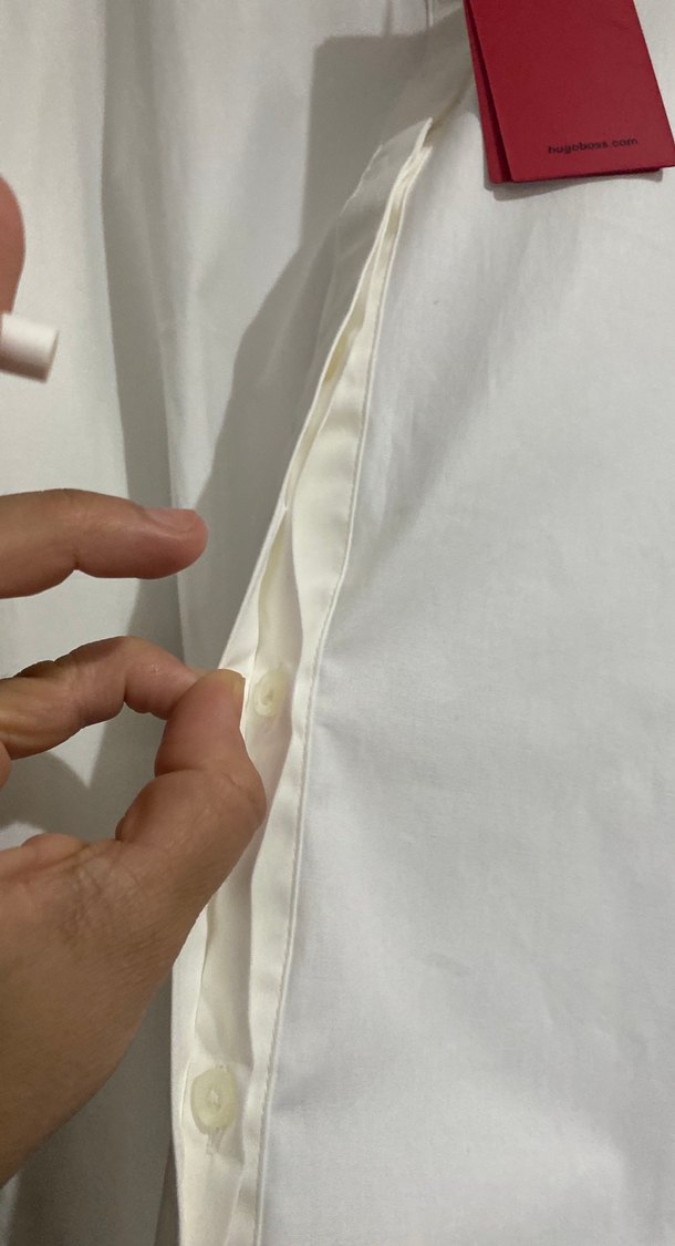 Pamuklu Beyaz Uzun Kollu Düğmeli Kadın Gömlek - Görsel 5