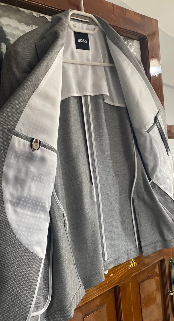 BOSS Gri Düğmeli Erkek Takım Ceketi - Görsel 2