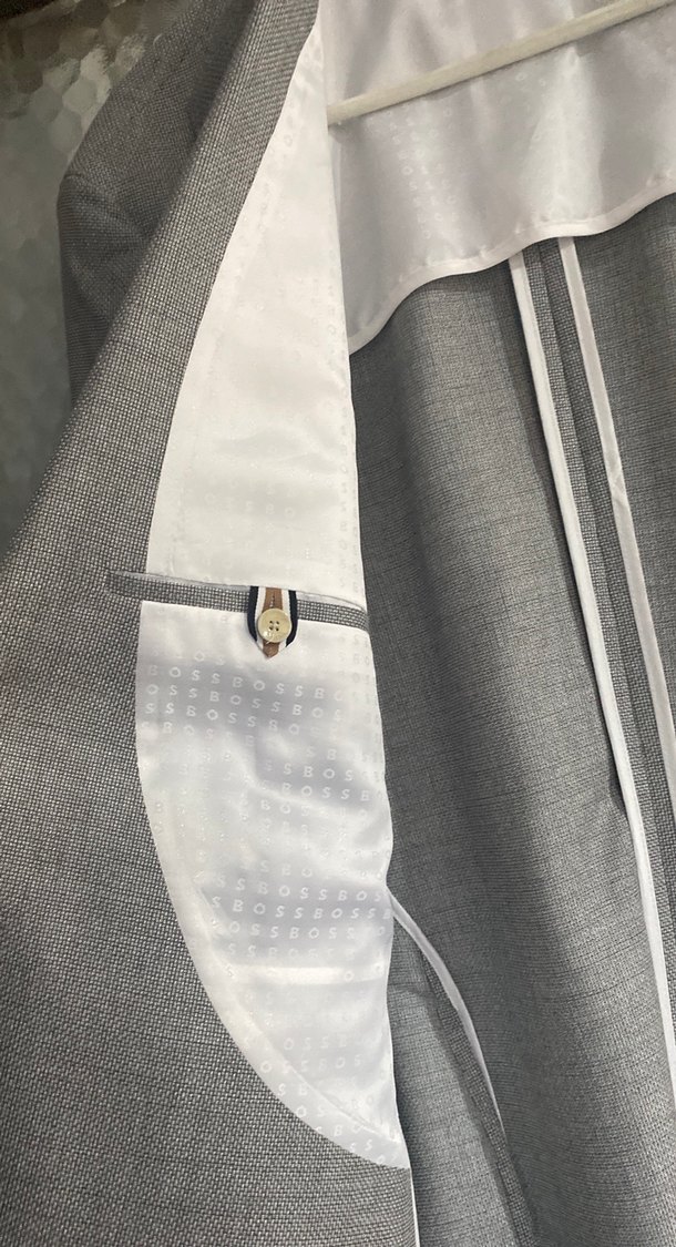 BOSS Gri Düğmeli Erkek Takım Ceketi - Görsel 4