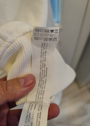 Beyaz Kapüşonlu Rahat Kesim unisex Sweatshirt - Görsel 6