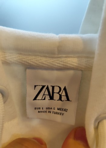 Beyaz Kapüşonlu Rahat Kesim unisex Sweatshirt - Görsel 3