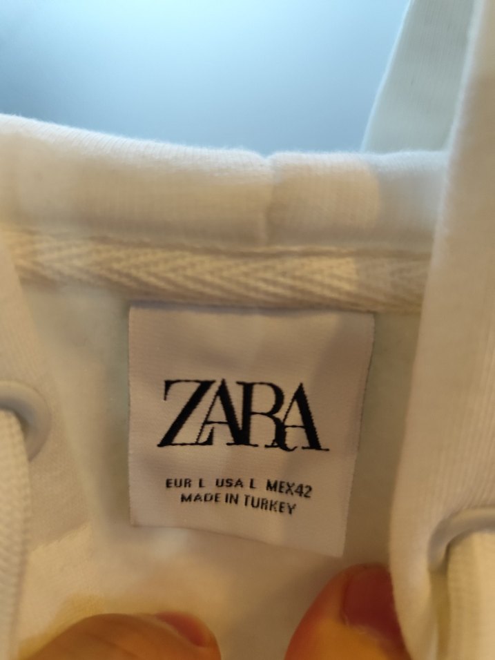 Beyaz Kapüşonlu Rahat Kesim unisex Sweatshirt - Görsel 3