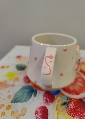 Pembe Detaylı Seramik Fincan - Görsel 2