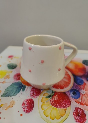 Pembe Detaylı Seramik Fincan - Görsel 4