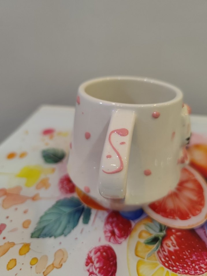 Pembe Detaylı Seramik Fincan - Görsel 2