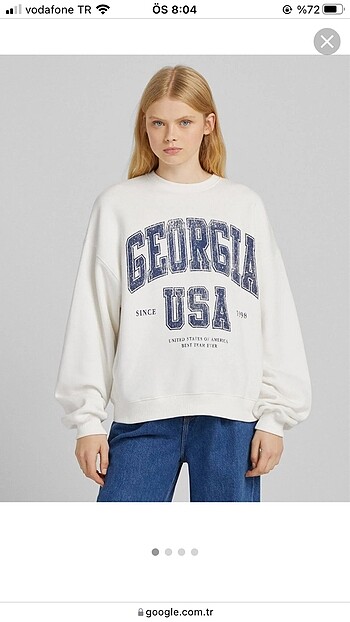 m Beden beyaz Renk Bershka Sweat