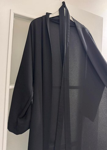 Siyah Kemerli Uzun Keten Kadın Elbise - Görsel 2