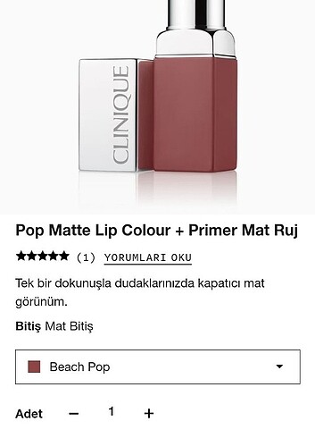 clinique pop matte ruj