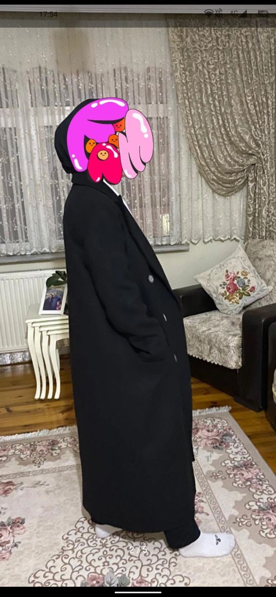 Siyah uzun kaşe kaban - Görsel 2