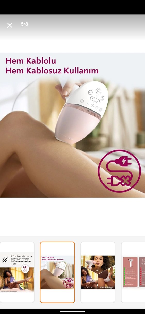 Pembe Pastel Lazer Epilasyon Cihazı - Görsel 2