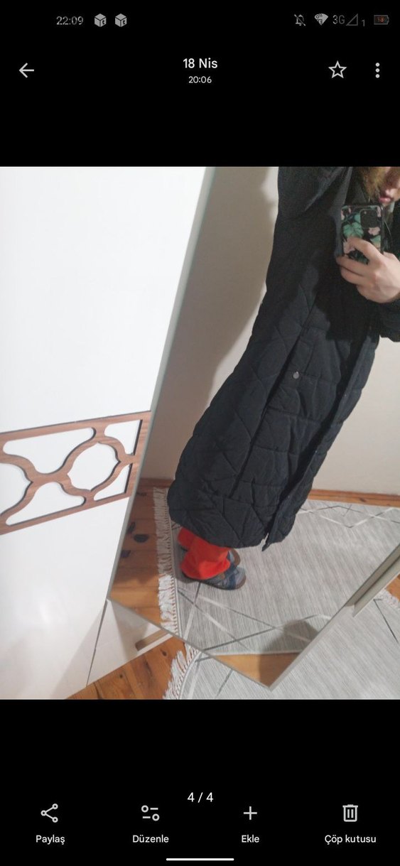 Kürklü Siyah Kadın Kışlık Mont - Görsel 4