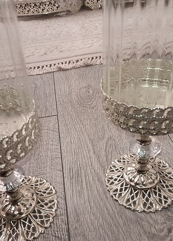 Beden beyaz Renk İkili Gümüş Şamdan