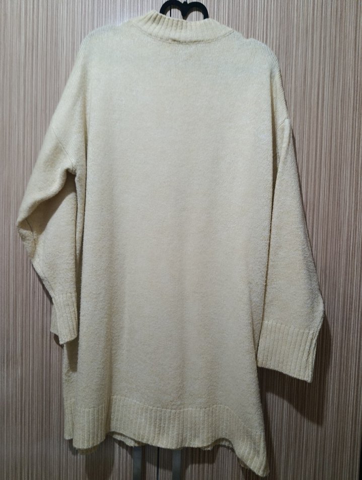 bej Örgü Boğazlı Kadın Kazak - Görsel 2