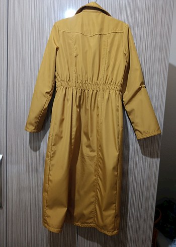 Sarı Uzun Kadın Trençkot - Görsel 2