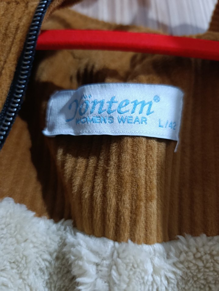 Kadın hardal Uzun Süet Fermuarlı Kaban - Görsel 3