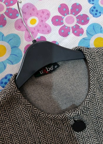 Düğmeli Uzun Gri Keten Elbise - Görsel 3