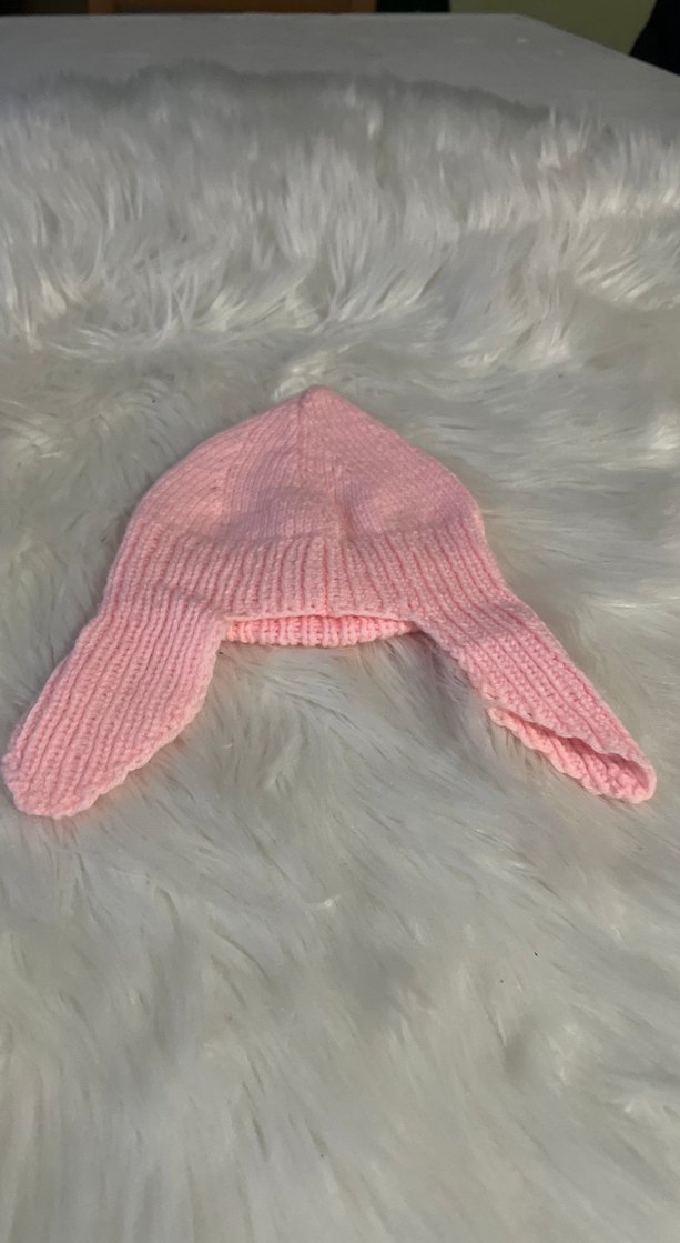 Pembe Örgü Çocuk Kulaklıklı Bere - Görsel 2