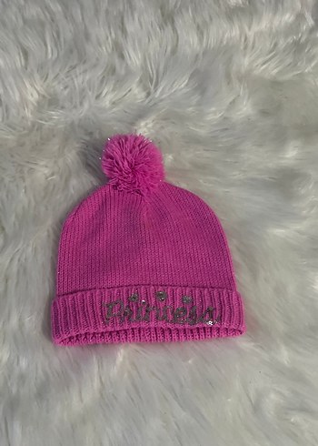 Nakışlı Pembe Çocuk Bere - Görsel 2