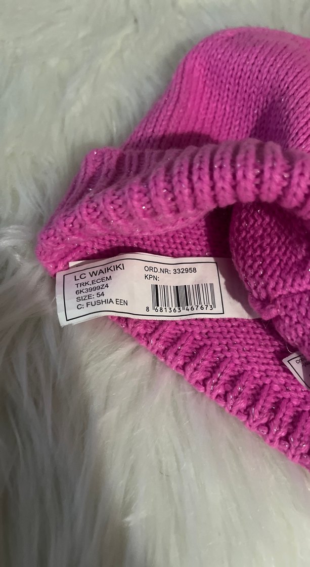 Nakışlı Pembe Çocuk Bere - Görsel 4