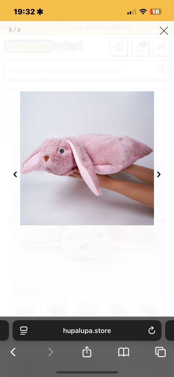 My Friend Toys Katlanır Tavşan Peluş Oyuncak - Görsel 3